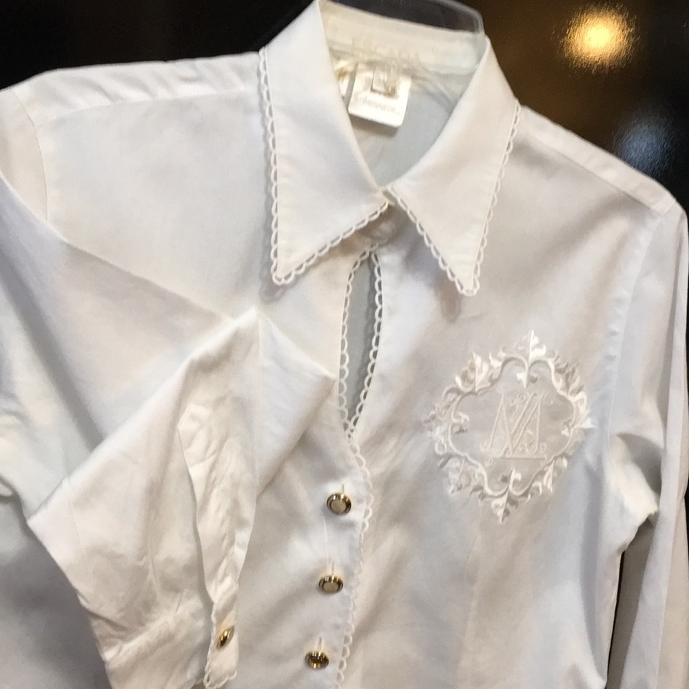 Margaretha Ley initialed long sleeved blouse